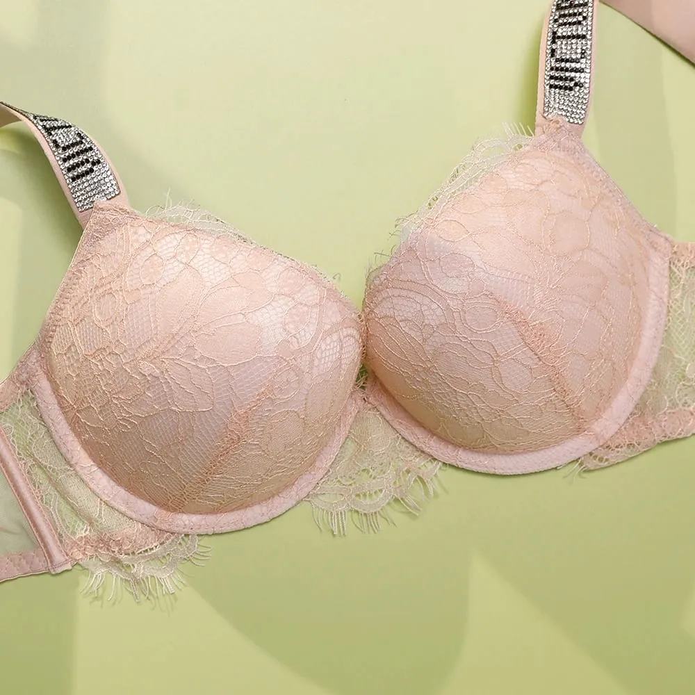 Bra and Panty Set Comfortable push up Shapewear Adjustable Padded Gathered New V Lace Lingerie Set Women's Sexy — image 6