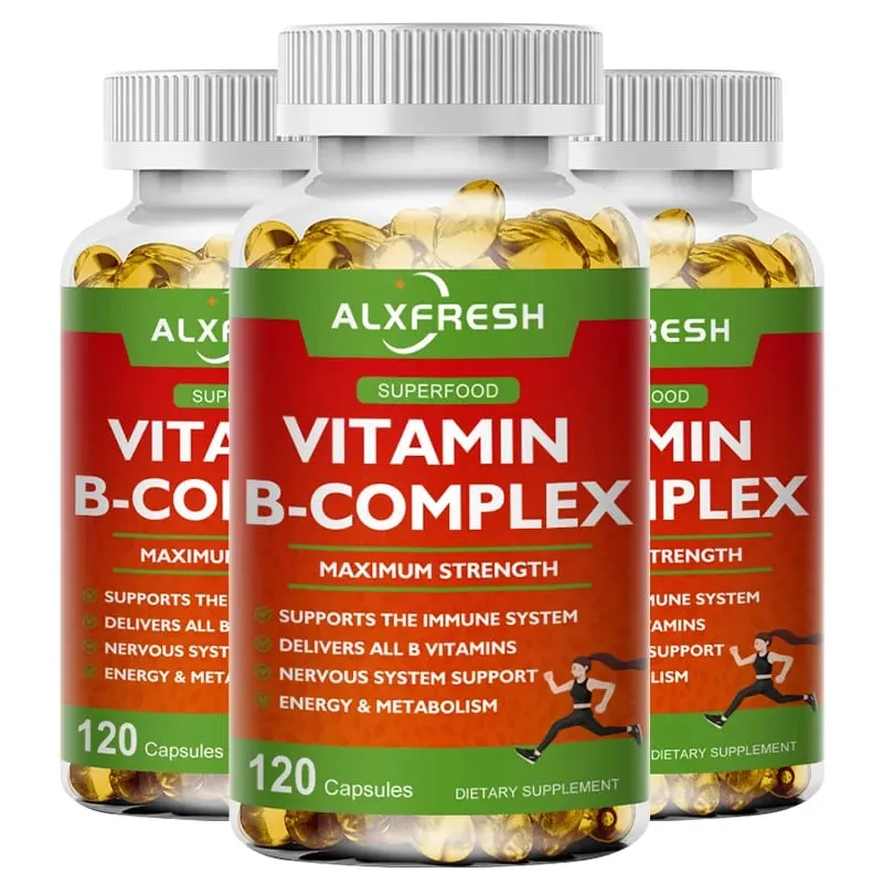 Alxfresh Vitamine B-complex met vitamine C - Immuungezondheid Energieondersteuning en ondersteuning van het zenuwstelsel - Vegetarische capsule zonder GMO — image 8