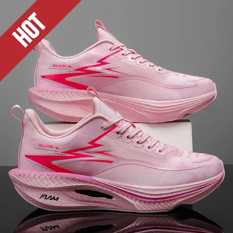 Men Running Shoes Carbon Board Air Cushion Marathon Sports Breathable Lightweight Women's Comfortable Athletic Outdoor Sneakers — image 2