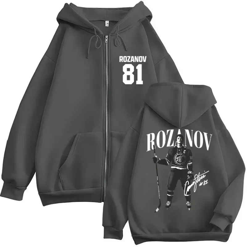 Heated Rivalry Ilya Rozanov 81 Zip Up Hoodies Men Women Vintage Fashion Cardigan Sweatshirt Loose Fleece Casual Coats Streetwear