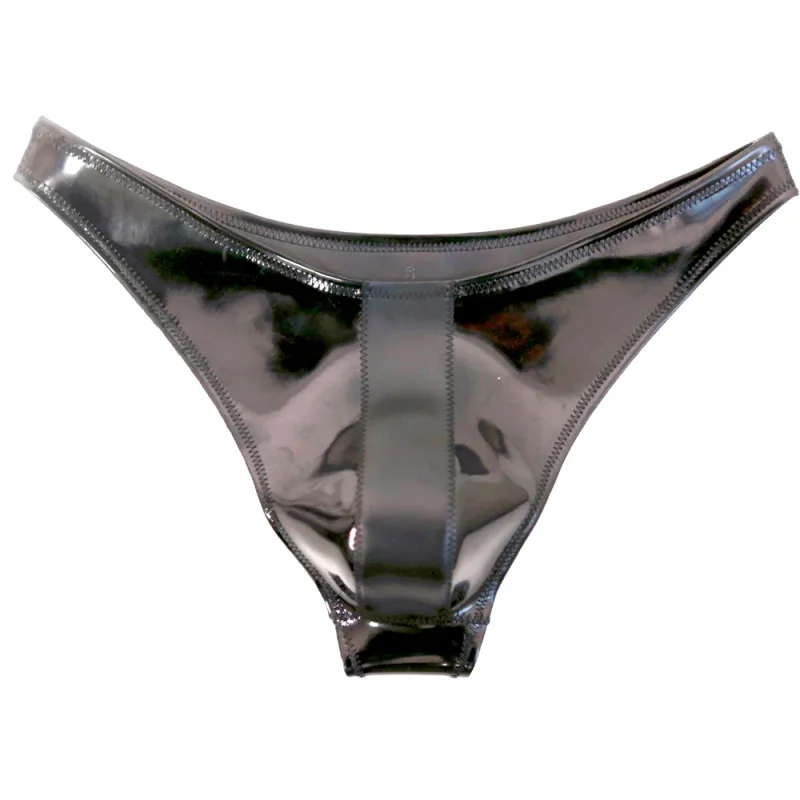 Sexy Men Double Sided PU Hot Short Shiny U Convex Briefs Sexy Lingerie G-string PVC Faux Latex Low Waist Bikini Gay Wear Plus — image 12