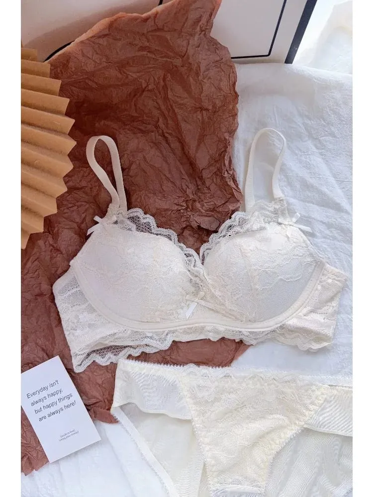 Cute Red Bra and Panty Set Women Comfortable No Wire Push Up Lingerie Sexy Bridal Wedding Lingerie Set Girls Birthday Present — image 1