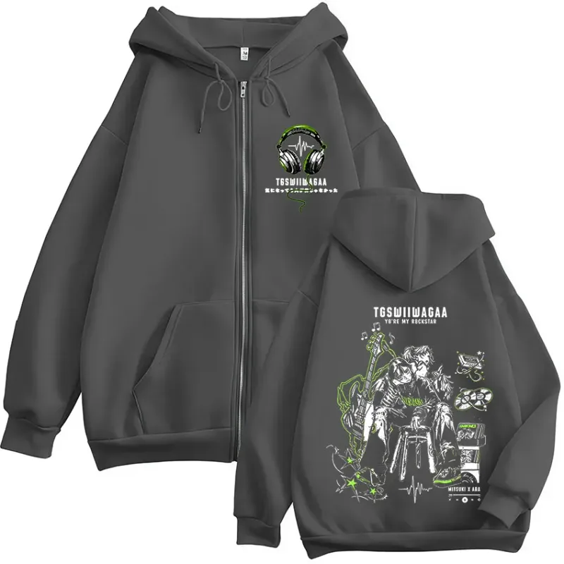 Anime The Guy She Was Interested in Wasn't A Guy At All Zipper Hoodies Men Women Fashion Casual Zip Up Hooded Sweatshirts Jacket — image 5