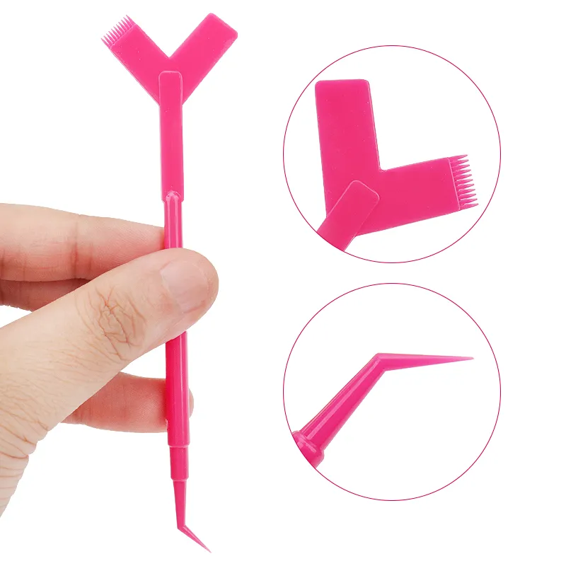 10 ks opakovaně použitelných plastových tyčinek na řasy prodlužování řas Tvar Y Hřeben Lifting Lash Lifting Curler Aplikátor štětce na make-up — image 5