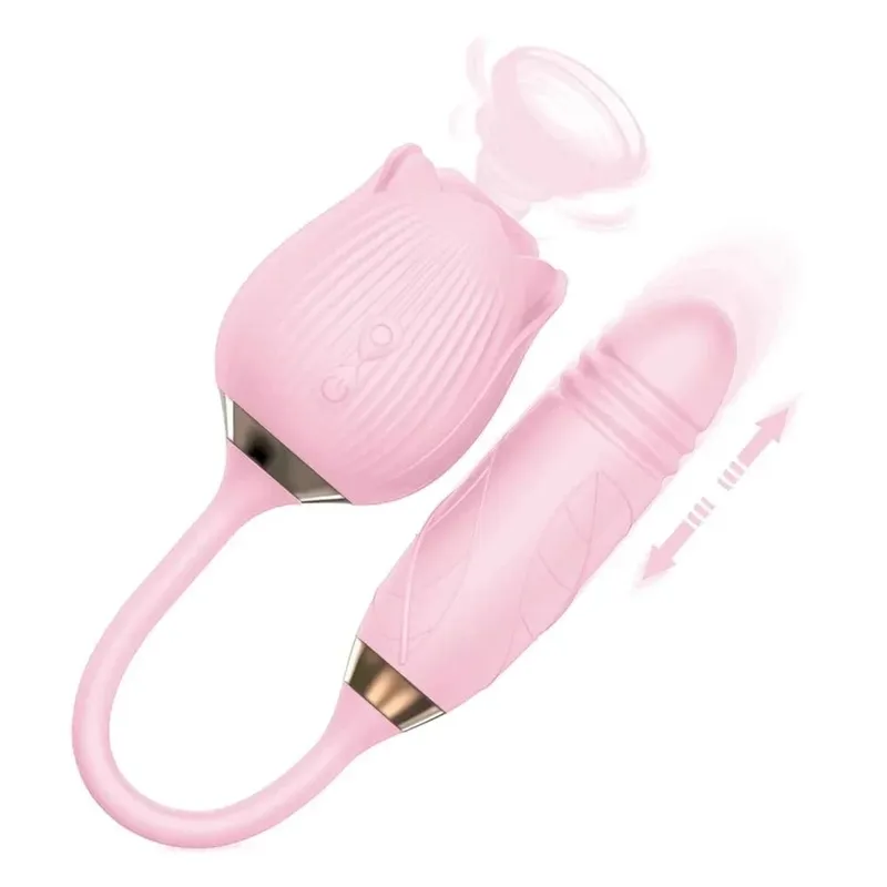 Rose Licking Vibrator for Women Telescopic Dildo Powerful Thrusting Vagin Massager Tongue Clitoris Stimulation Adult Sex Toys — image 12