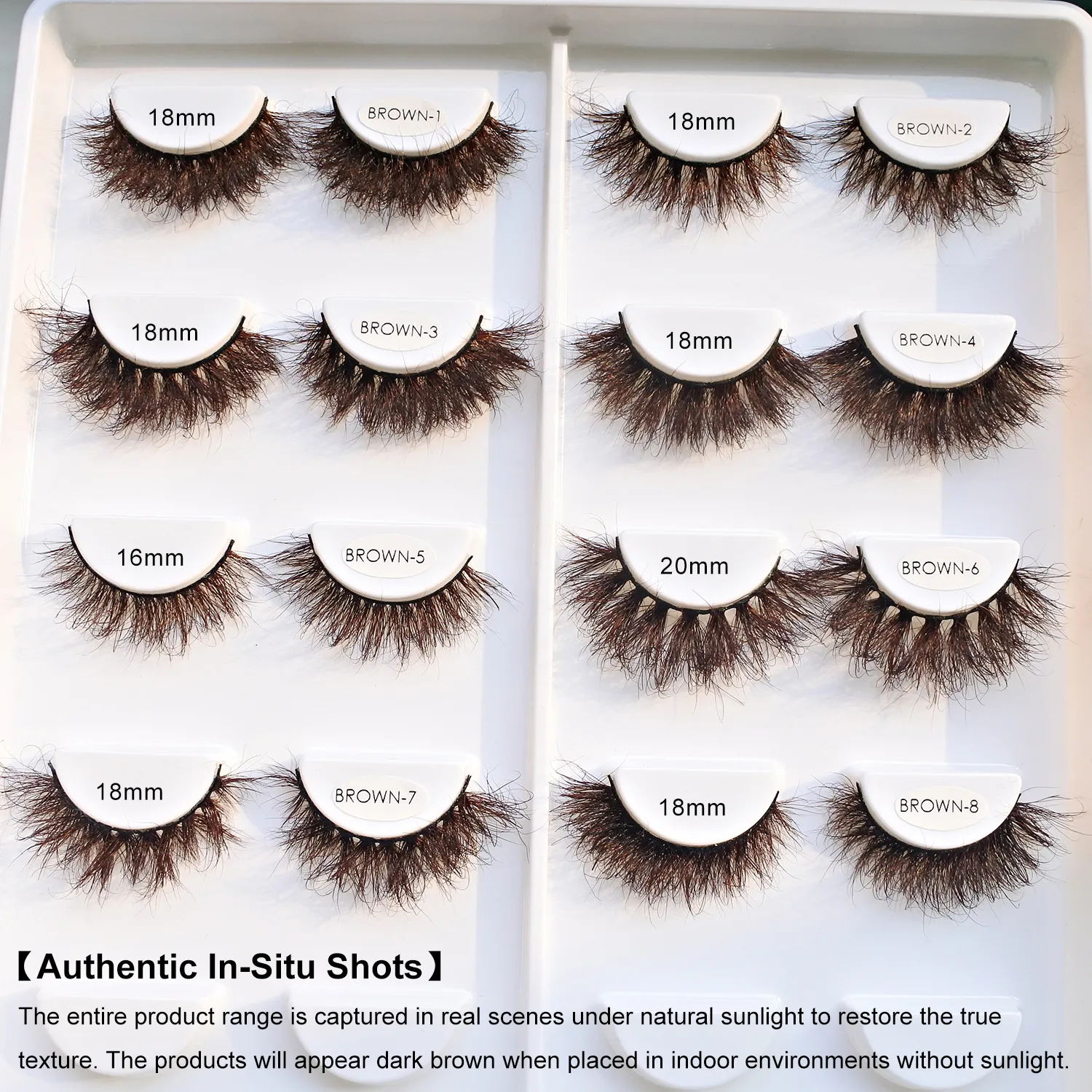 `Dark Brown 3D Mink False Eyelashes Fluffy Wispy Volume Strip Lashes Soft Handmade Brown Mink Lashes Natural Makeup Eye Beauty T — image 2