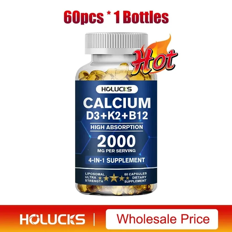 Calcium Supplements with Vitamin D3 K2 Support Bone Muscle TeethHealth Replenish Joints Calcium Absorption — image 6