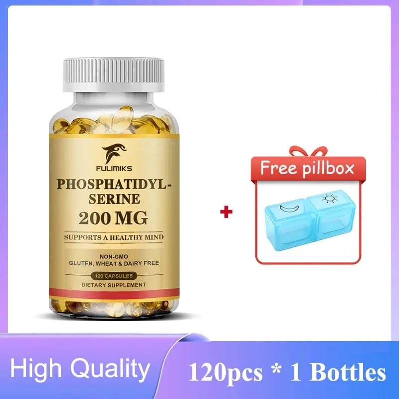 Premium Phosphatidyl Serine Capsules Support Memory Cognitive Concentration Reduces Stress Hormones & Fatigue Sharp Focus