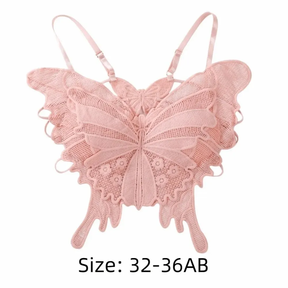 Fashion Backless Butterfly Bras Padded Slim Fit Lace Camisole Flower Korean Style Hollow-out Vest Tops Streetwear — image 6