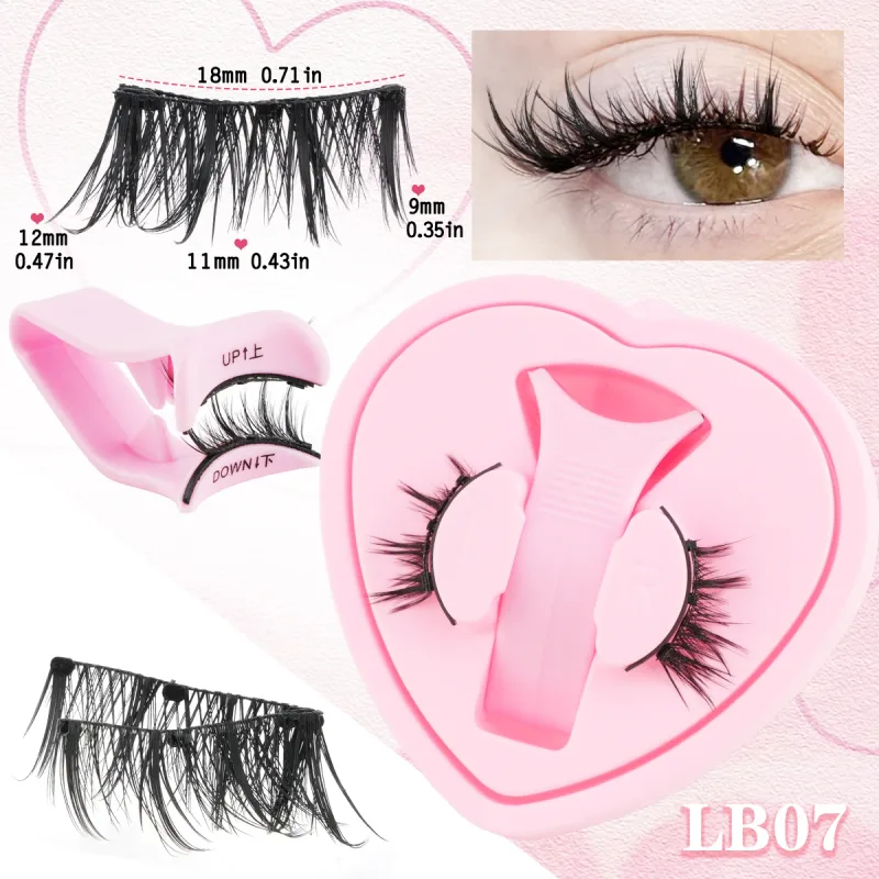 Magnetic Eyelashes 1Pair No Glue Needed 3D Natural Wispy Fake Lashes With Clip Reusable Women Beauty Eye Makeup