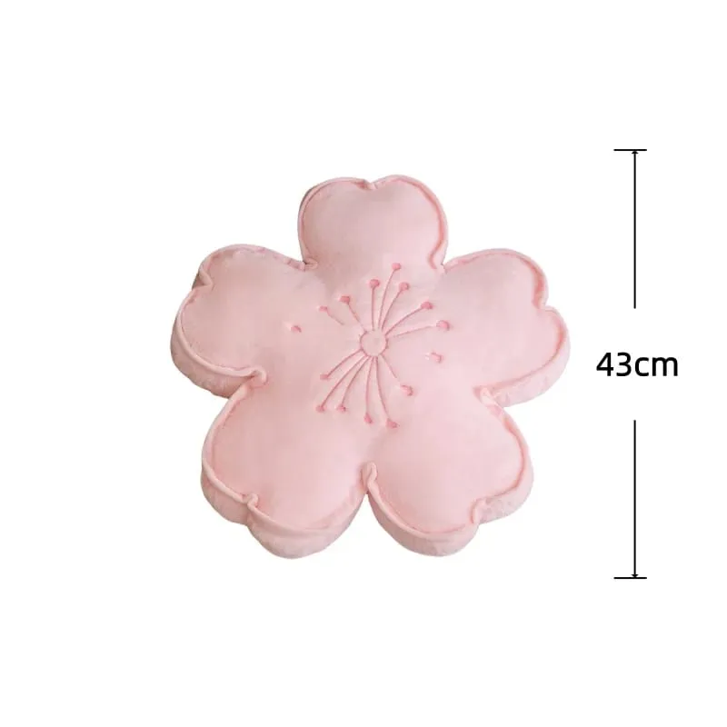 Cherry Blossom Plush Pillow Flower Stuffed Cushion Squishy Sofa Cushion Home Decor Toy Afternoon Nap Pillow Birthday Gifts