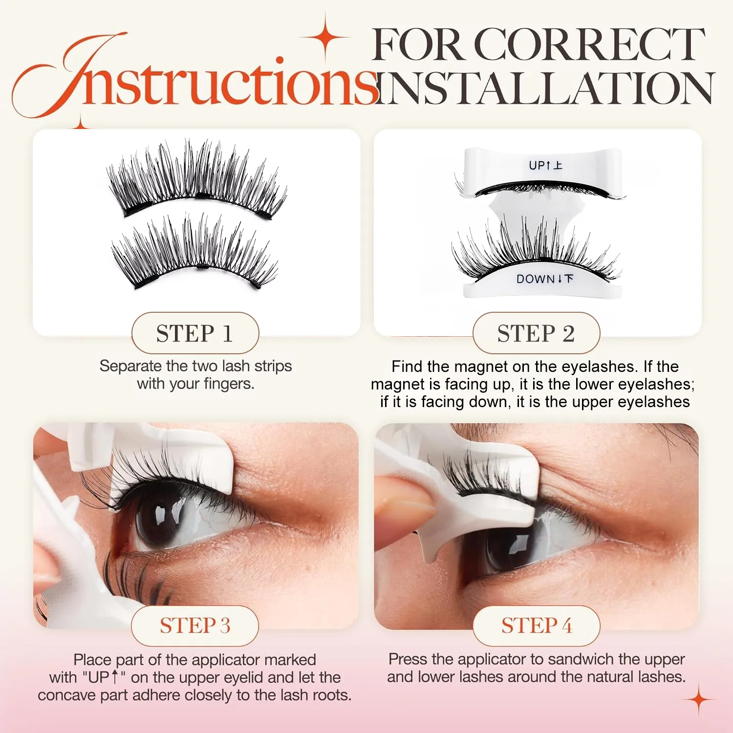 Soft Magnetic Eyelashes Kit Natural Look 3D Lashes Easy Apply Reusable No Glue Needed for Eye Makeup