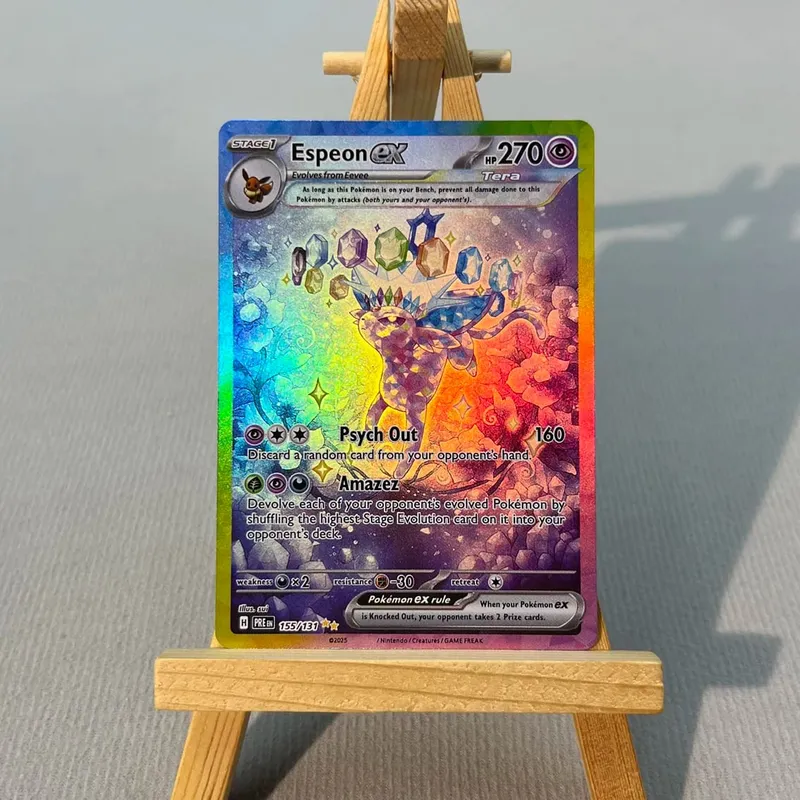 PRE PTCG5-001 Tcg proxy PKM Cards Vaporeon ex Espeon ex Rare Collection Battle Toys Gifts for Hobbies home play