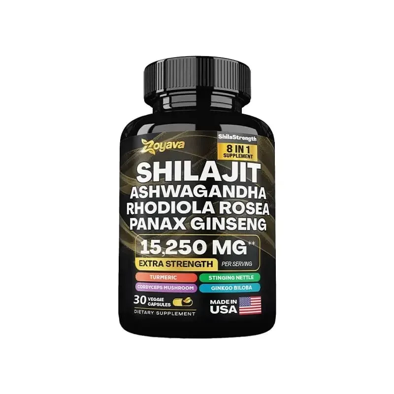 Himalaya Shilajit Ginseng Rhodiola Rosea and Ashwagandha Extract 15250mg High Strength Capsules Non-GMO Energy Immunity Joints