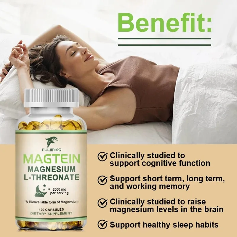 Magtein Magnesium L-Threonate Supplement Clinically Studied to Boost Brain Magnesium Improve Memory Focus & Restful Sleep