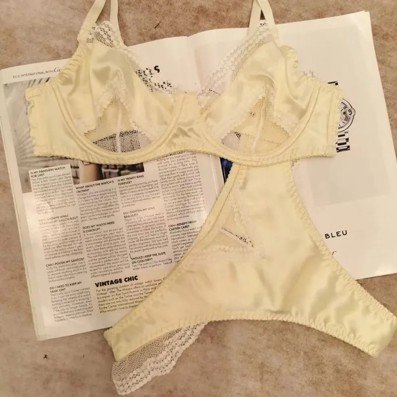 Women Mesh Satin Lace Brassiere Ultra Thin Minimizer Anti Sag Soft Breathable Support Daily Lingerie 32‑38AB Bra Suit — image 7