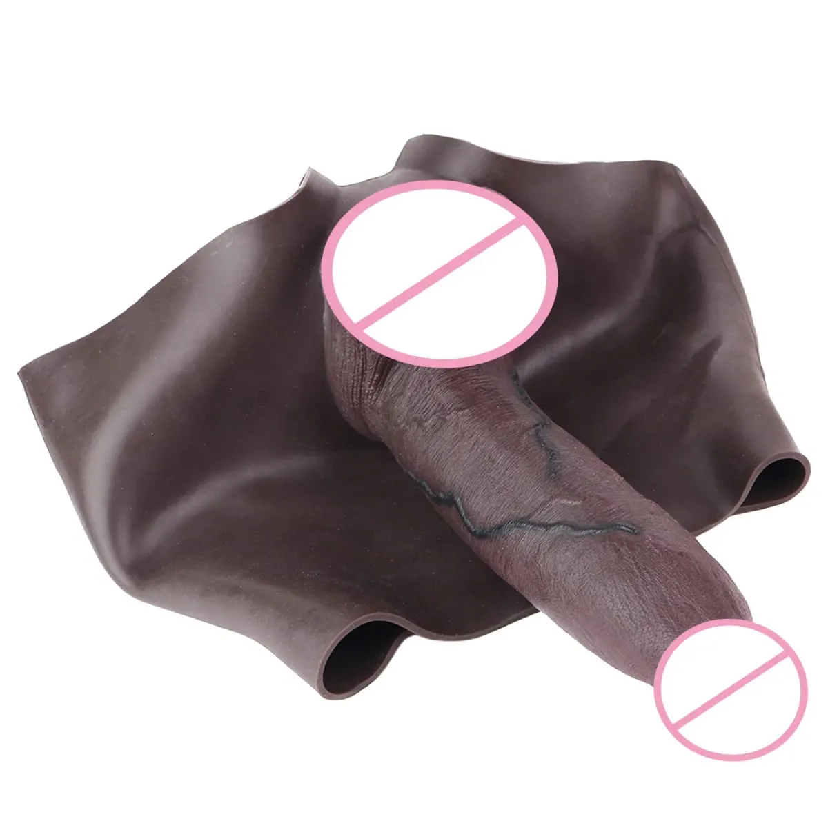 Black Realistic Penis Sleeve Pants Silicone High Waist Male Strap-On Dick Extender Delay Ejaculation Couple's Sex Tools — image 6