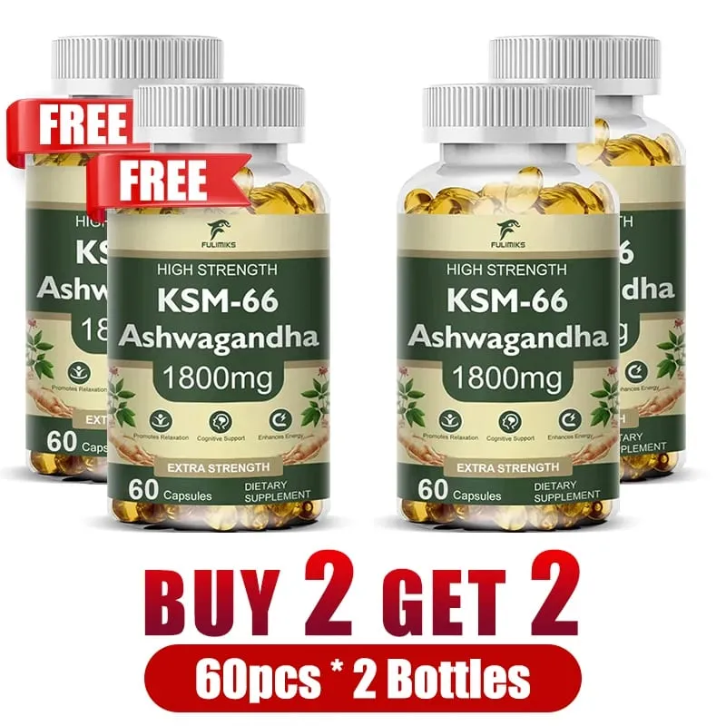Buy 2 Get 2 Free! High-Potency KSM-66 Capsules 2100mg Supports Energy Focus & Physical Performance Pure Root Extract — image 11