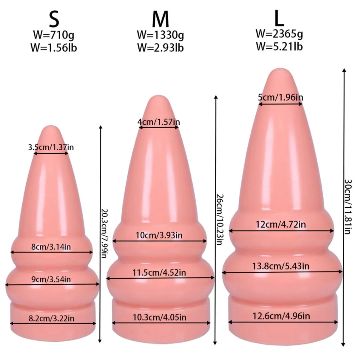 3 Sizes Huge Anal Plug Pointed Tip Butt Plug Dilatador Anal Big Anal Dildo Sex Toys Women Gay Prostate Massage Adult Supplies 18 — image 2