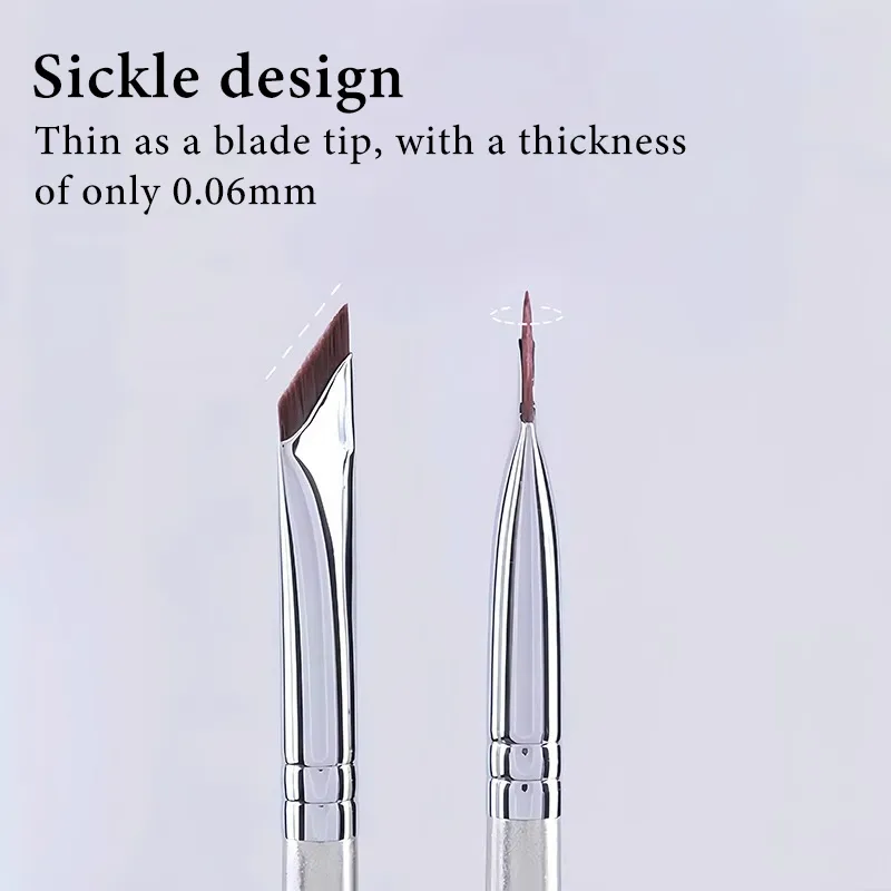 Sickle Eyeliner Brush Diagonal Eyebrow Brushes Blade Brush Undereyelid To Sleeping Silkworm Detail Brush Ultra-thin Makeup Tools — image 3