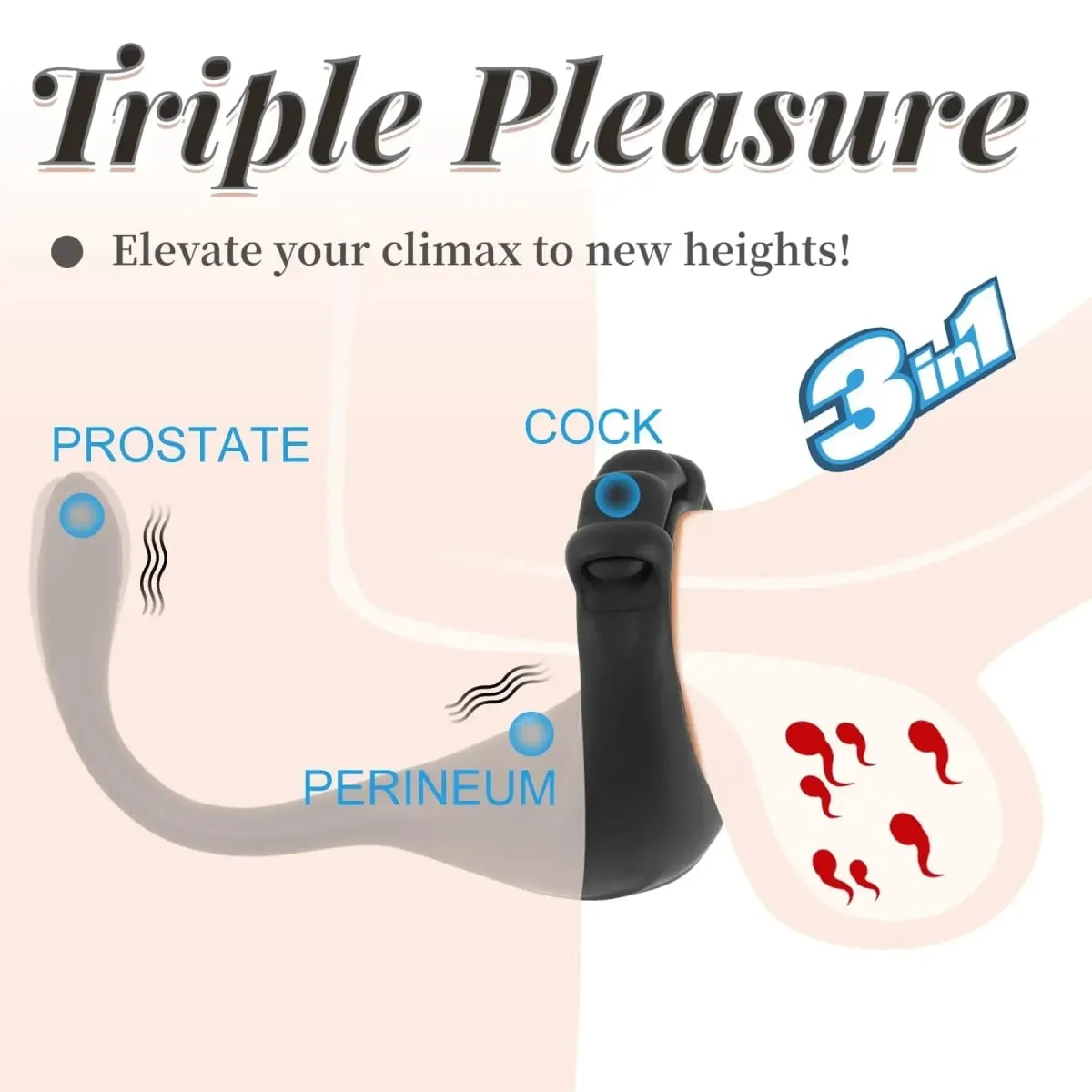 Y-Pao 3 合 1 男士震動陰莖環 可調式陰莖環 Vibrador 前列腺按摩器 情侶遙控成人性玩具 — image 2