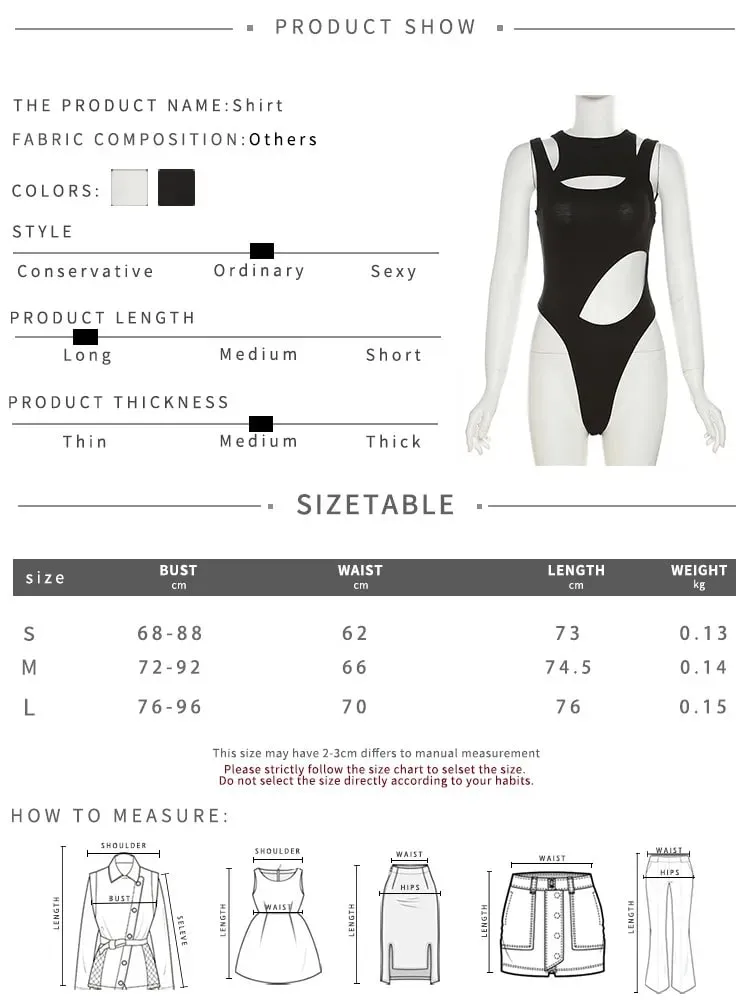 SylCue Irregular Hollow Design Bodysuit Woman 2026 Spring New Style o-Neck Sleeveless Skinny Stretch Street Sexy Fashion Bodycon