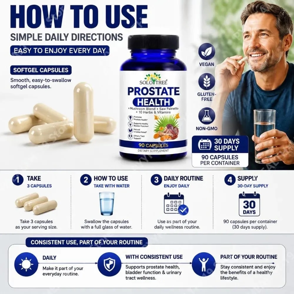Prostate Health Capsules Saw Palmetto Reishi Nettle Turmeric For Urinary Bladder Wellness & Flow Support Men 90 Count — image 5
