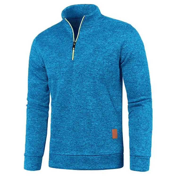 Men's Knitted Sweatshirts Casual Thicker Half Zip Pullovers For Male Hoody Man Solid Color Turtleneck Sweater Coats BSD-ZW118 — image 12