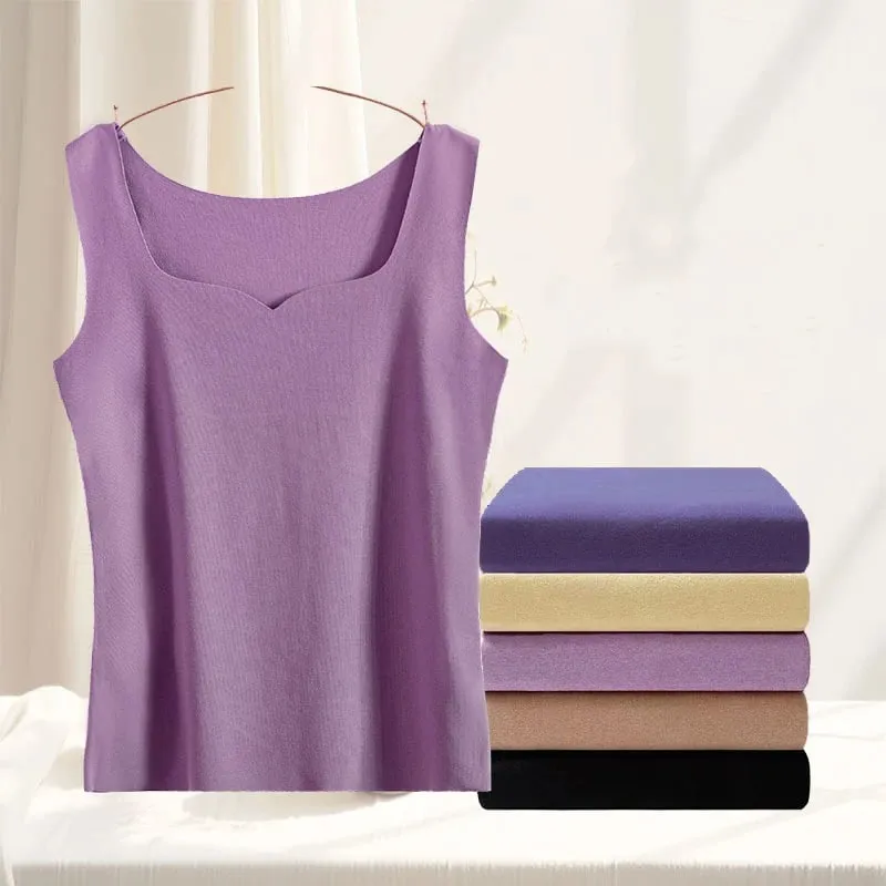 3pcs Women Thermal Tops Girls Traceless Solid Color Vest Base Layer Warm Tank Top Autumn Winter Female Sexy Slim Camisole — image 8