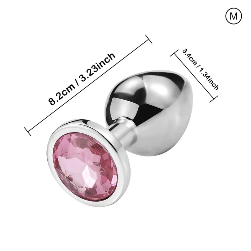 Ensemble de plug anal en métal de luxe, Kit d'entraînement de fesses, jouets pour adultes, hommes femmes, couples débutants, cadeaux sexuels, grand, moyen, petit, rose — image 9