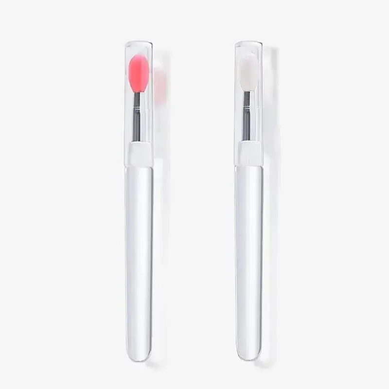 1/2/3/4pcs Portable Silicone Lip Brush With Cover Soft Multifunctional Lip Balm Applicator Lipstick Lipgloss Makeup Brushes — image 12