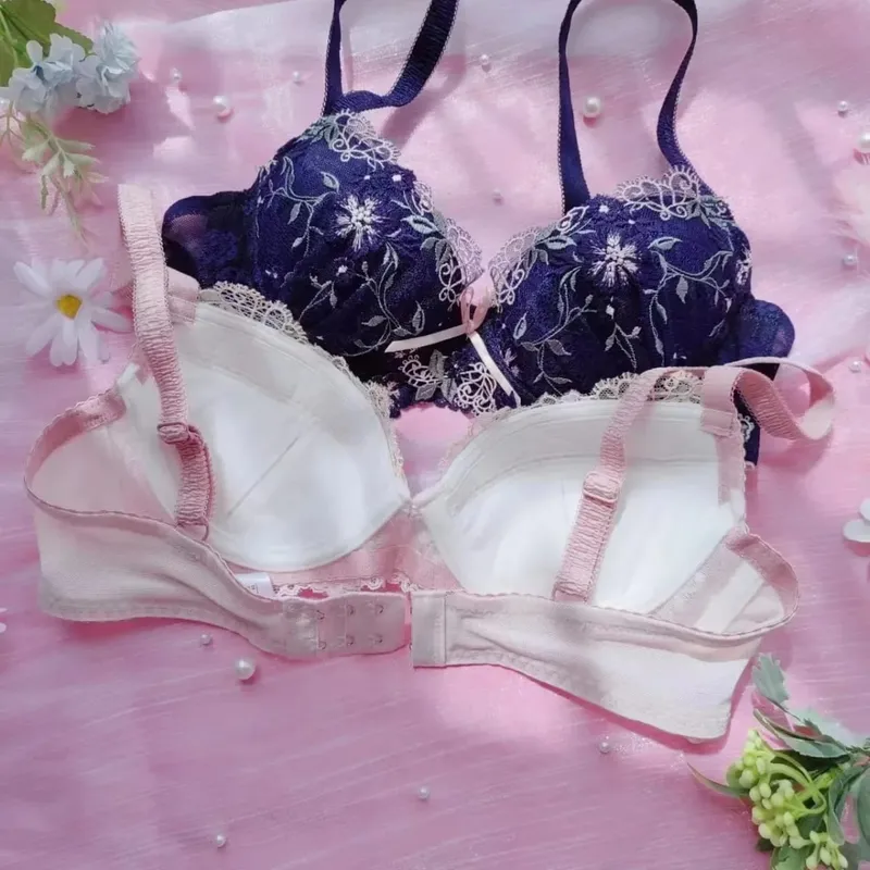 Women's Lace Underwear Set Embroidery Bra & Panties Comfortable Thin Push Up Lingerie — image 4