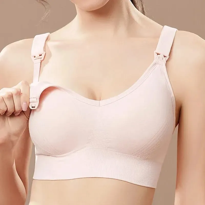 1pcs Maternity Nursing Bras Pregnant Women Skinny Breastfeeding Clothing Underwear Female Breathable Push Up Bra — image 1