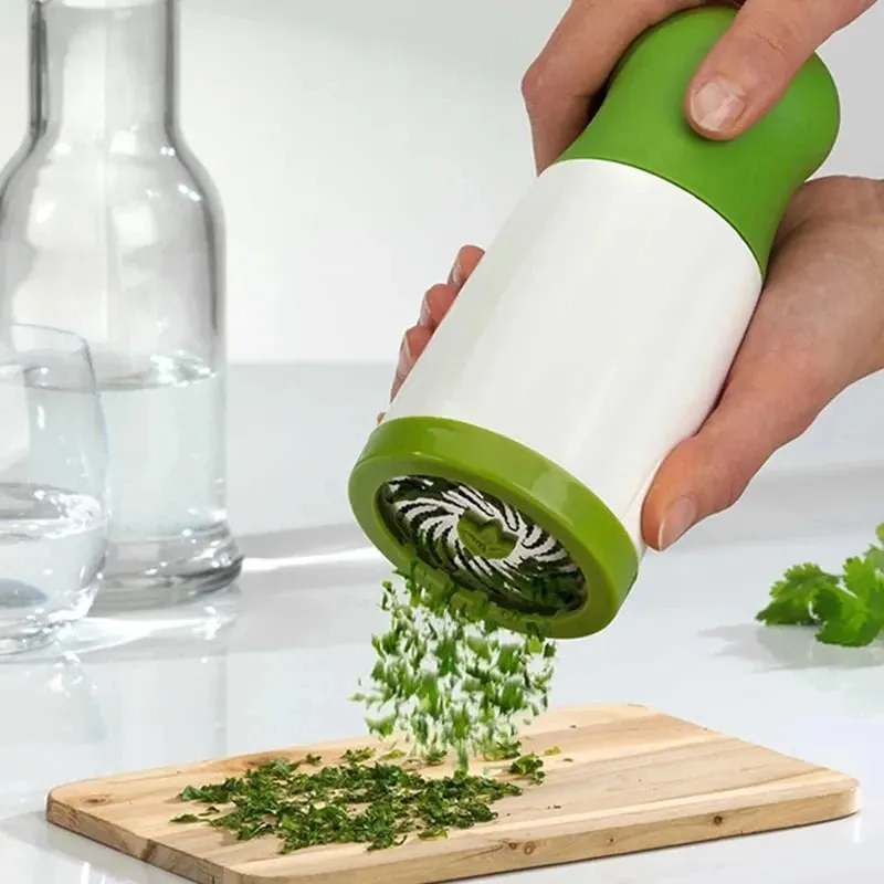 Manual Herb Grinder Spice Mill Parsley Shredder Chopper Vegetable Cutter Coriander Mincer Chili and Cilantro Kitchen Tool Gadget — image 1