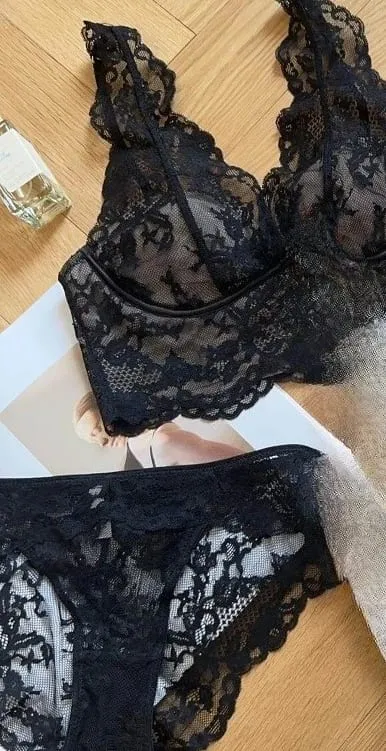 Women French Lace Bralette Push Up Gathering No Underwire Backless Bra Sets Sheer Lingerie Outerwear Camisole Summer Tops S- XL — image 11