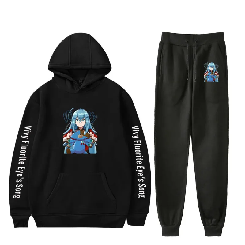 Harajuku Comfortable Vivy Fluorite Eye's Song Print Sweatshirt Sweatpants Hoodies+ Trousers Suit Boys/Girls 2 Piece Set Clothes — image 29