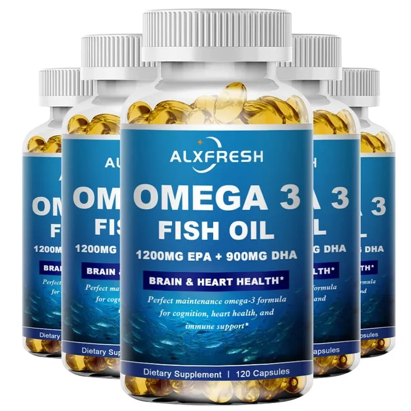 Original Omega 3 Fish Oil Capsules - High EPA & DHA Non-GMO - for Antioxidant Eyes Brain Cardiovascular Health