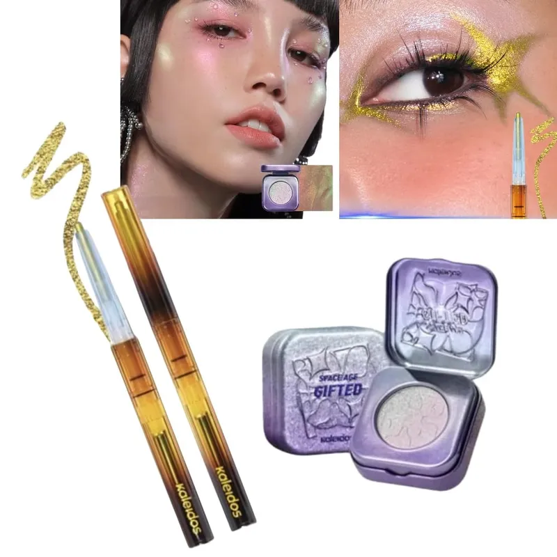 Kaleidos Chameleon Face Eye Makeup Set Gel Eyeliner Pencil Chameleon Eyeshadow Highlighter Chrome Glitter Diamond Powder — image 2
