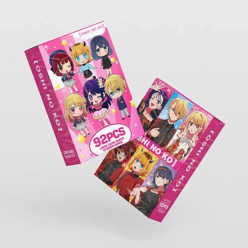 Oshi No Ko 92Pcs(60Lomocard+32Sticker) Exquisite Small Cards High-Definition Photo Cards Collectible Cards Fan Merchandise Small Gifts Halloween Christmas Gifts