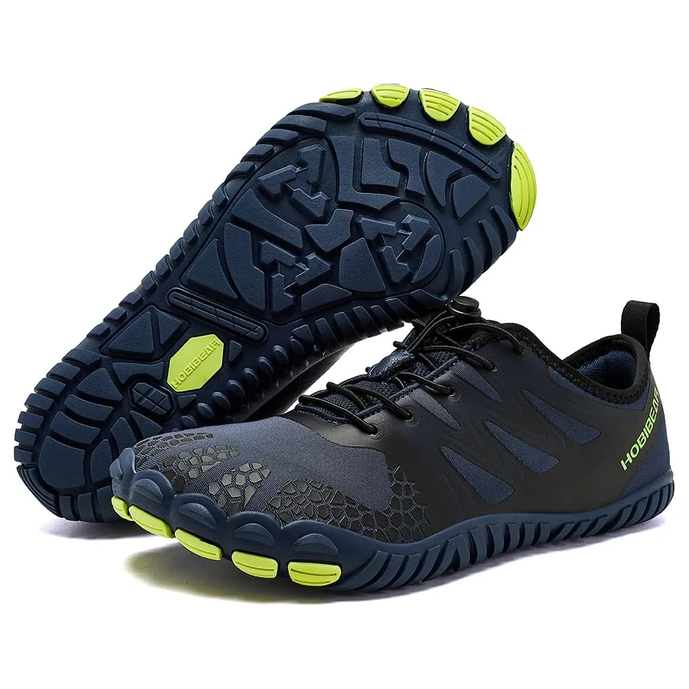 Barfotaskor med bred tå för unisex konstläder Outdoor Walking Sneakers Zero Drop Minimalistiska elastiska bandskor — image 8