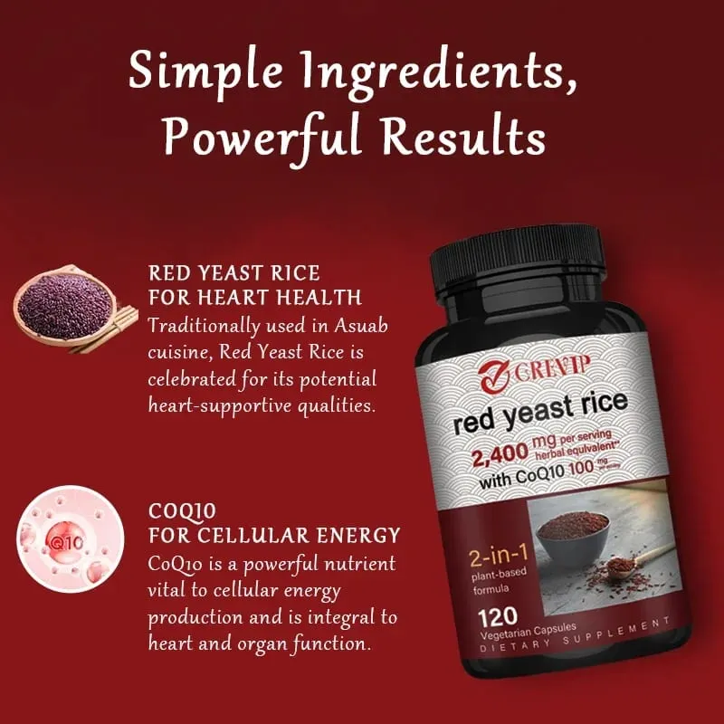 Red Yeast Rice 2400mg - Cholesterol Supplement Supports Overall Health Promotes Heart and Immune Health Antioxidant — image 5