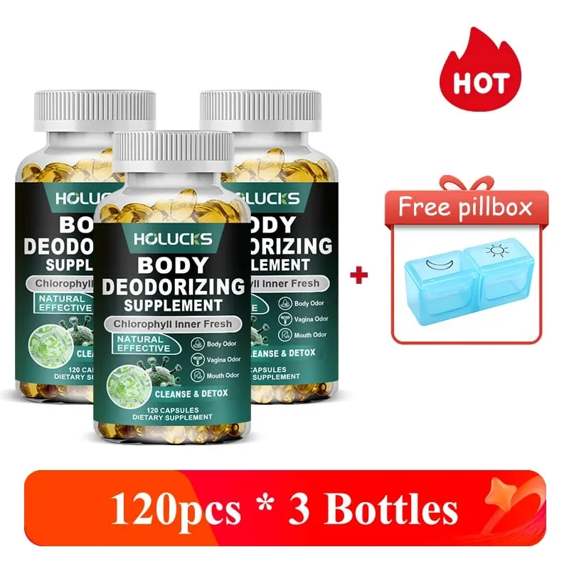 Natural Chlorophyll Capsules Supplement Internal Detox Cleanse Body Deodorant Promote Digestive & Skin Wellness — image 8