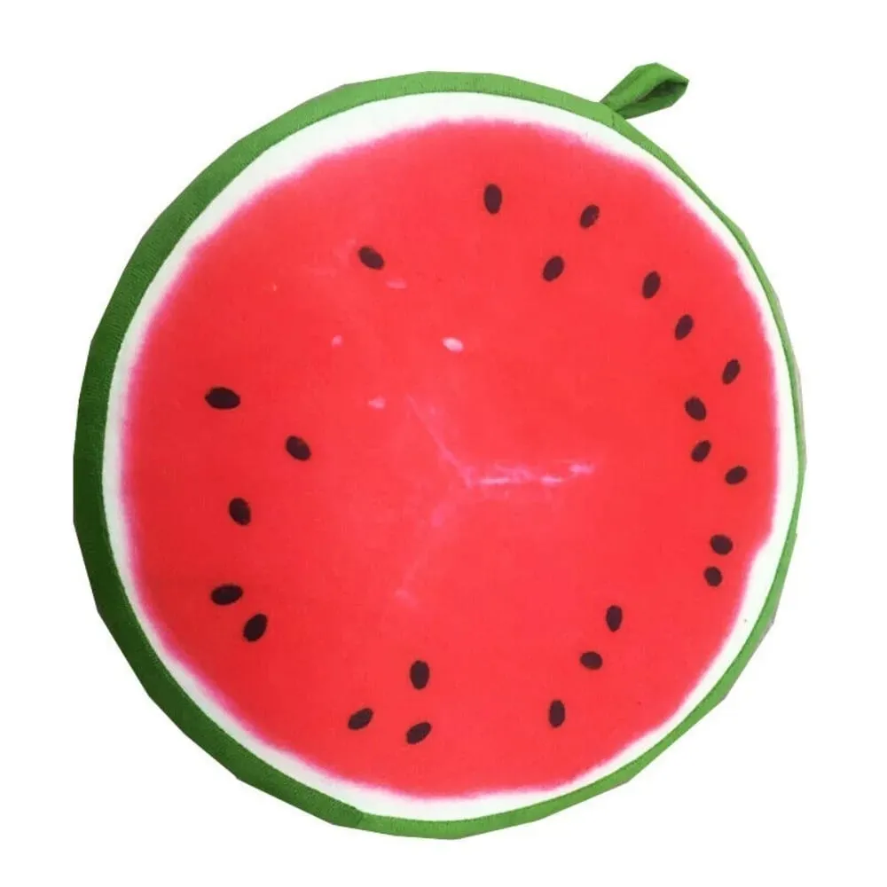 Cute Round Fruit Pillow Fruit Slice Print Plush Fabric Seat Cushion Stuffed Inner Simulation Plush Pillow Sofa Decor — image 5