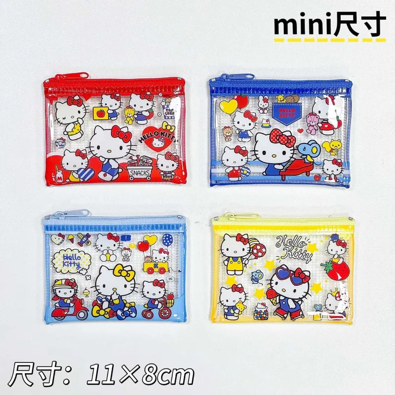 HelloKitty Cartoon Peripheral Stationery Bag Pencil Case Multi-Purpose Storage Bag Made of PVC Waterproof Material 4pcs — image 1