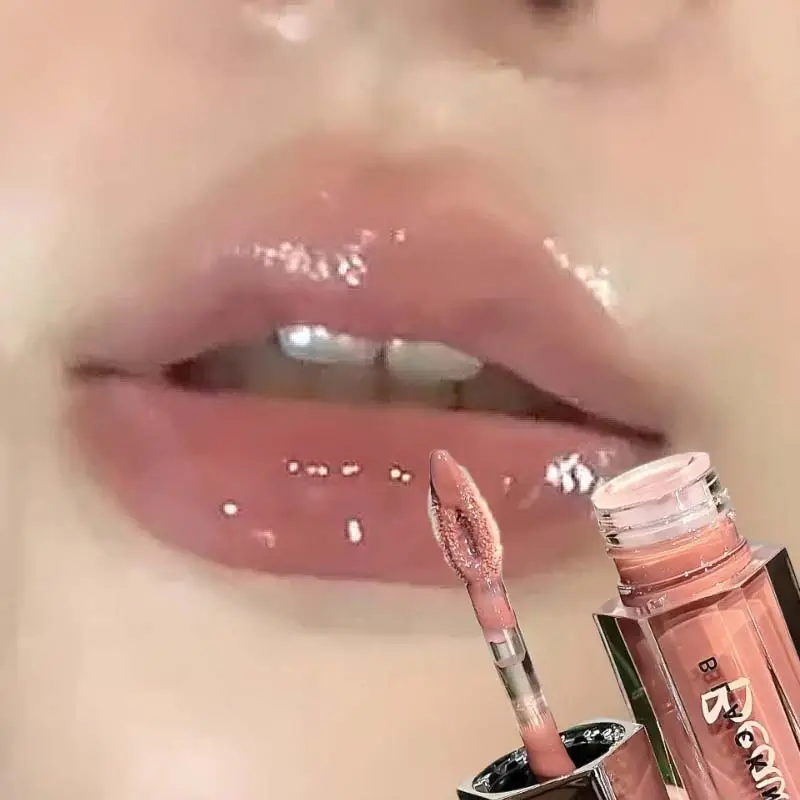 Ice Transparent Brown Lip Gloss Moisturizing Glossy Liquid Lipstick Nude Water Light Glass Mirror Lip Glaze Long-lasting Makeup — image 2