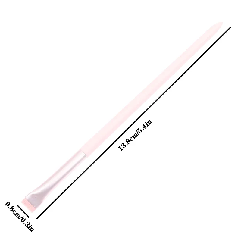Pincéis profissionais de madeira para sombra, ângulo plano, maquiagem, ferramentas cosméticas, rosa, pincéis de maquiagem, sobrancelha plana, delineador