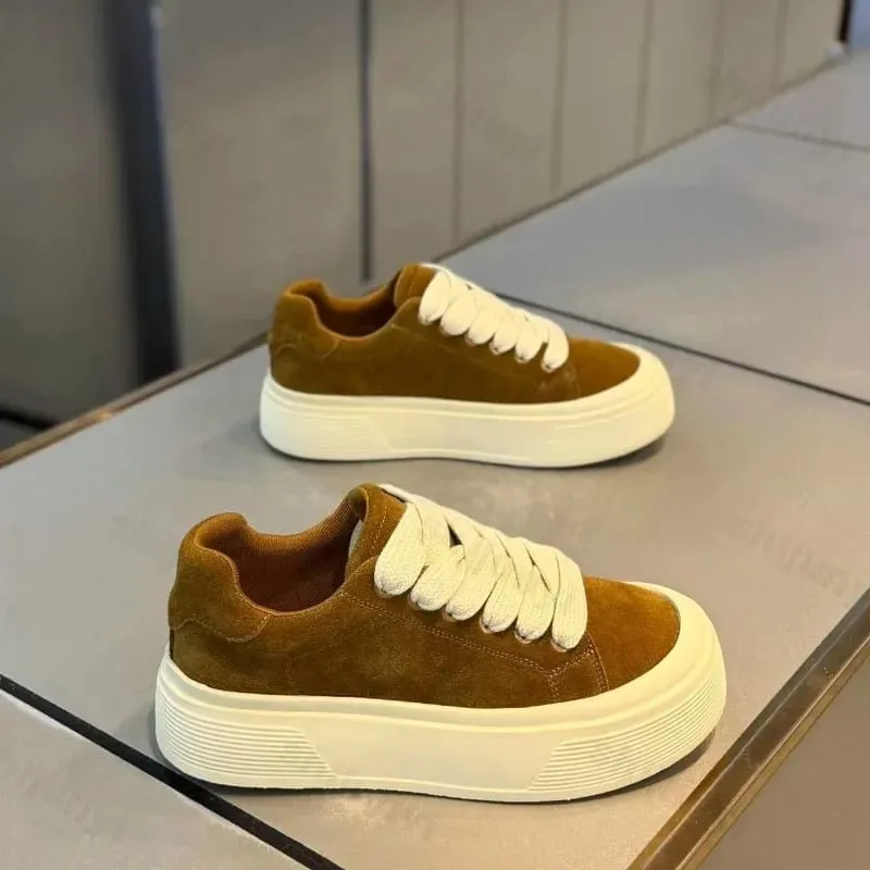 Men Casual Sports Shoes Spring Autumn Comfortable Anti Slip Outdoor Running Shoe Fashion Lace Up Platform Retro Vulcanized Shoes — image 4