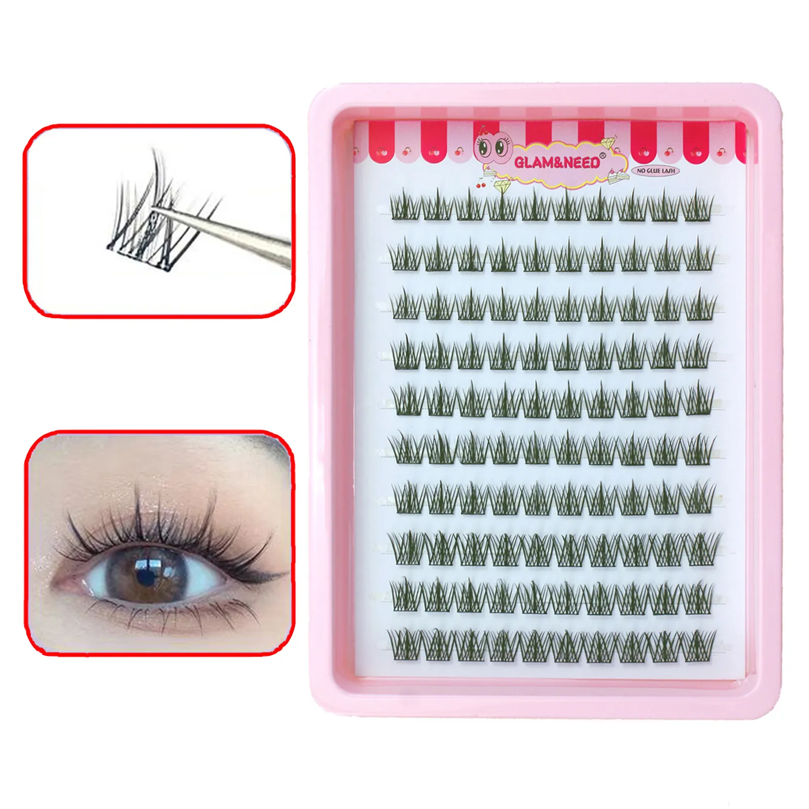 10 Rows Cat Eye Single Cluster Fake Eyelashes Natural Cosplay Makeup False Eyelashes Self-adhesive Natural Wispy Lash Extension — image 4