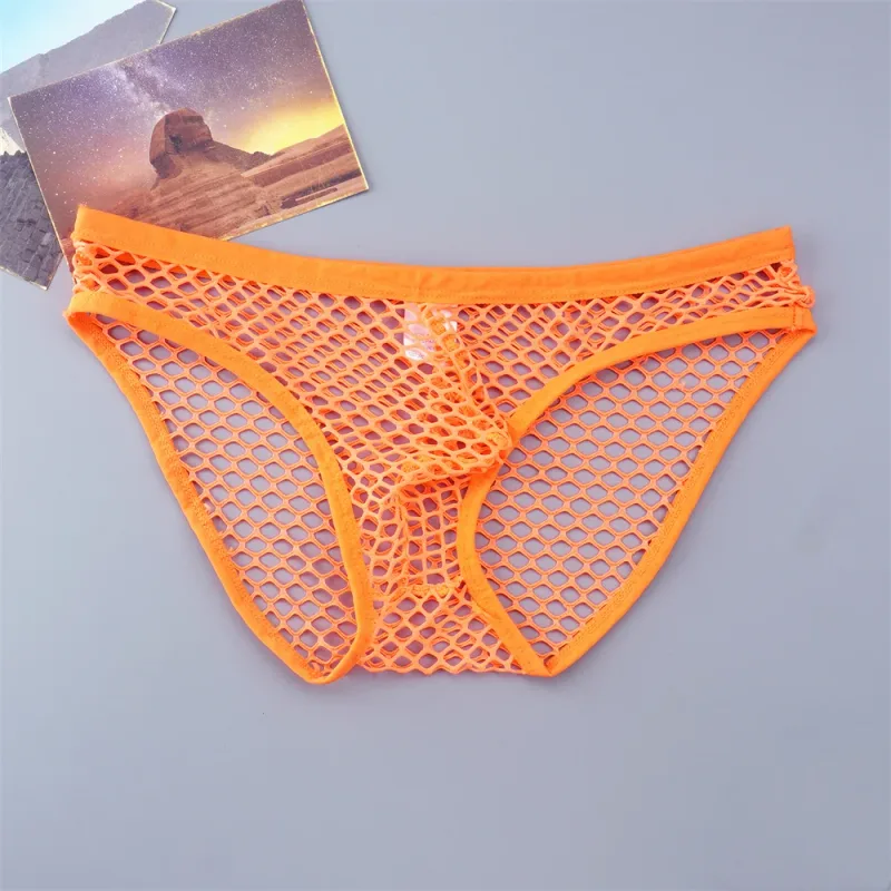 Sexy Man Fishnet Mesh Underwear See Through Male Briefs Breathable and Comfortable High Quality Low Waist Panties — image 16