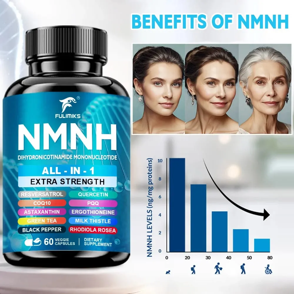Supplement Capsules NAD+ Booster All-In-1 lmmune System Energy 60 Pills - Suitable for Men & Women - Daily Supplement — image 3